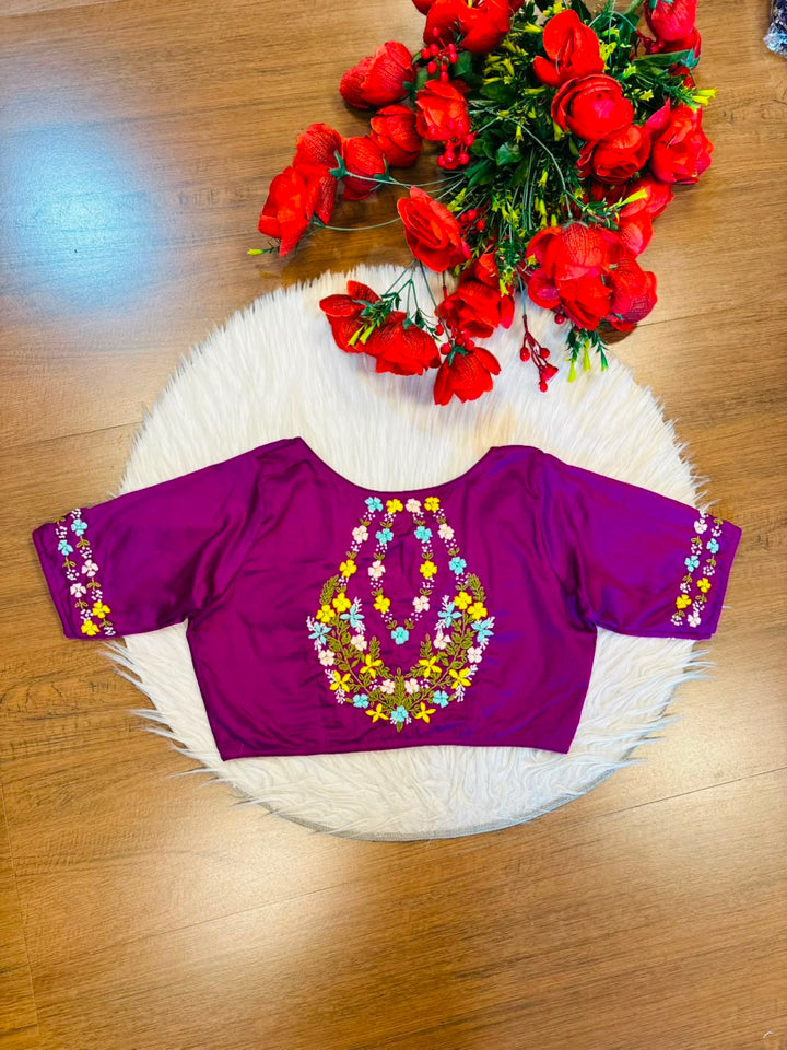 Wildflower Wreath Handstitched Designer Blouse