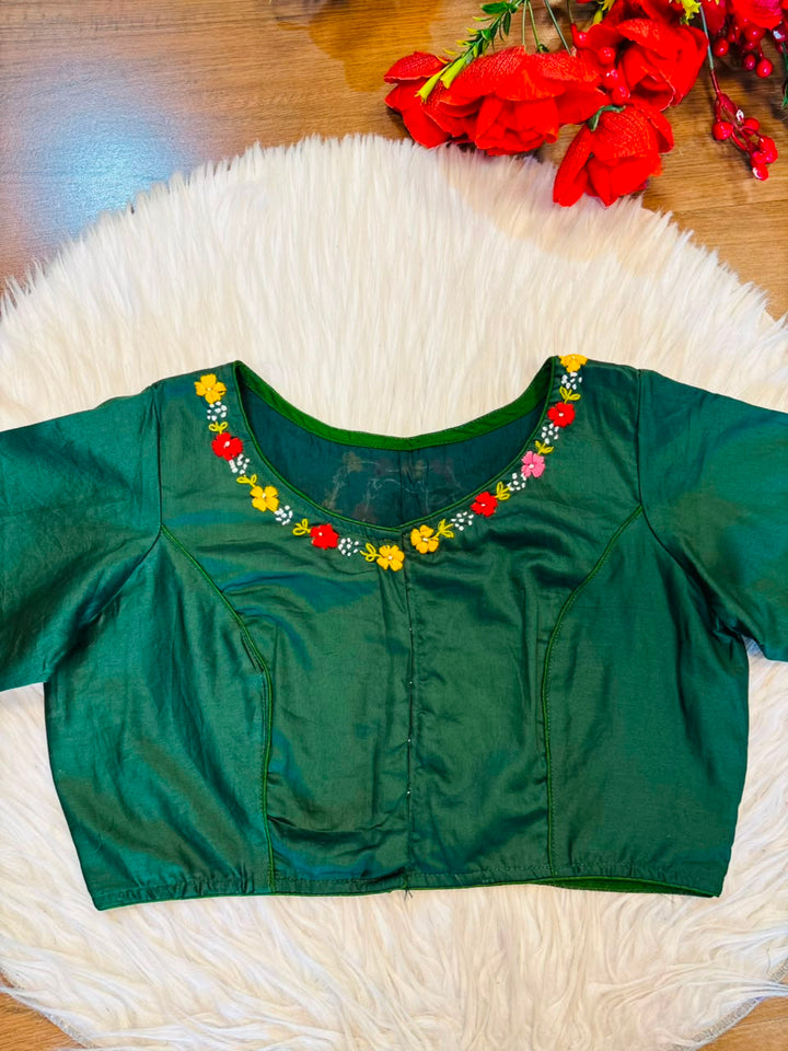 Wildflower Wreath Handstitched Designer Blouse
