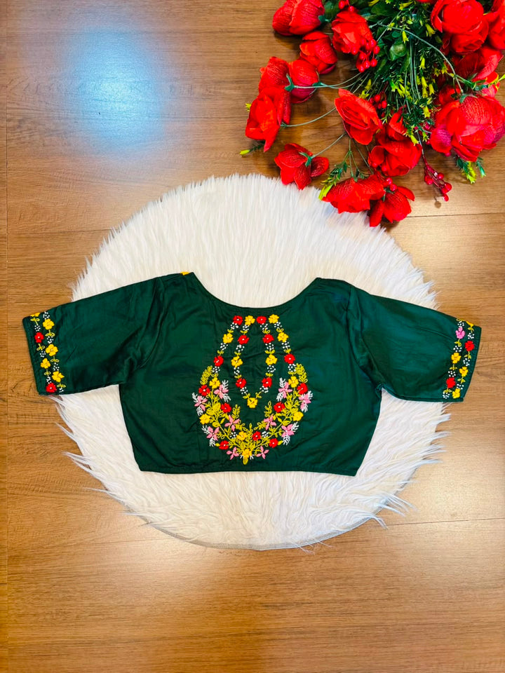 Wildflower Wreath Handstitched Designer Blouse