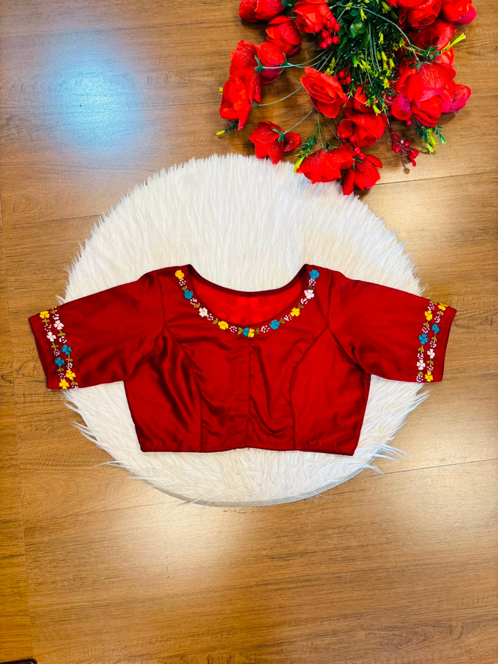 Wildflower Wreath Handstitched Designer Blouse