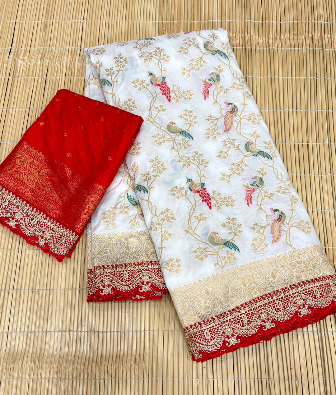 Rajrani Khaddi Georgette Designer Saree with Scallop Border