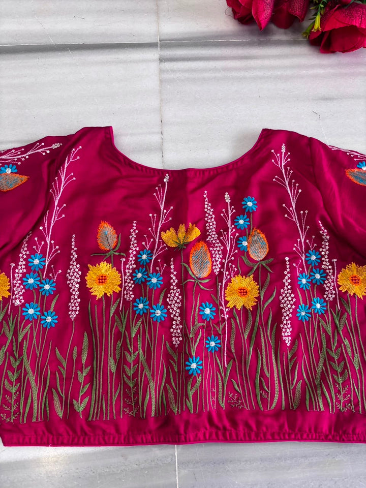 Gilded Garden Vichitra Silk Blouse