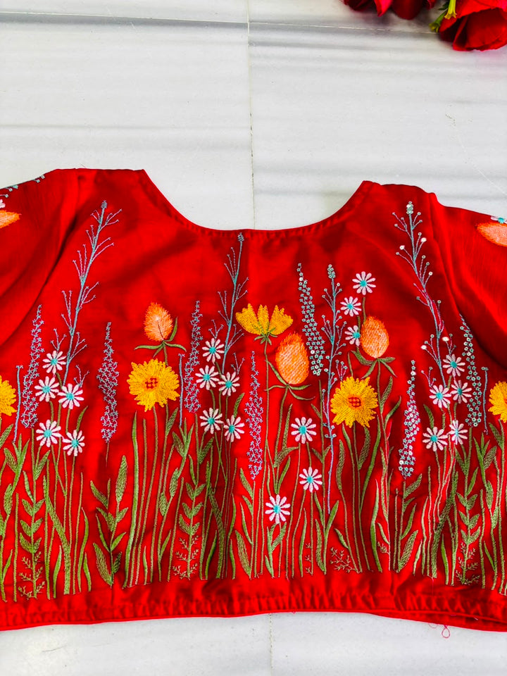 Gilded Garden Vichitra Silk Blouse
