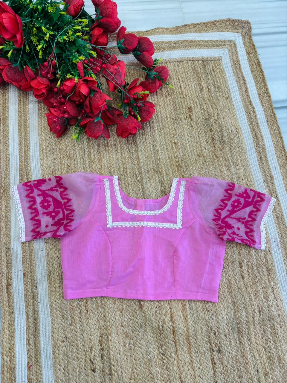 Golapi Jamdani Designer Blouse