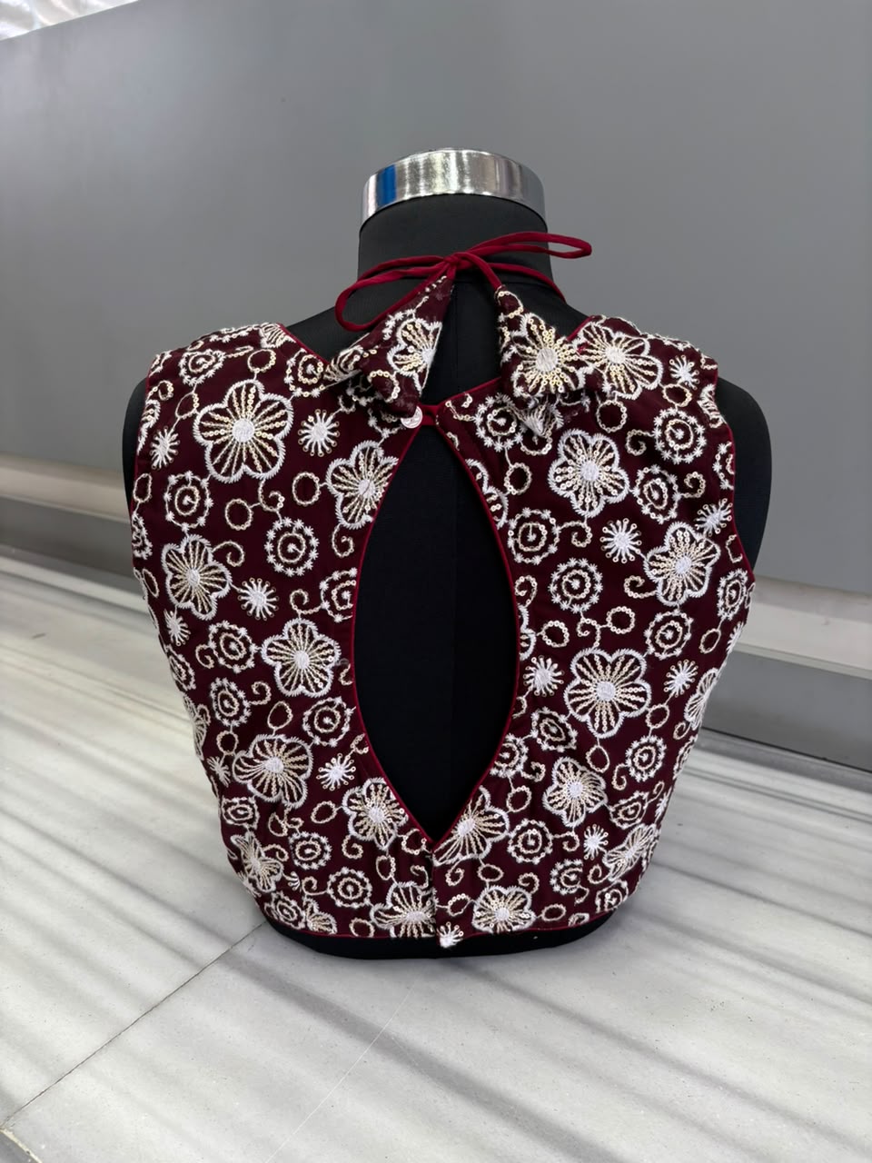 The Glam Edit Vichitra Silk Embroidered Blouse