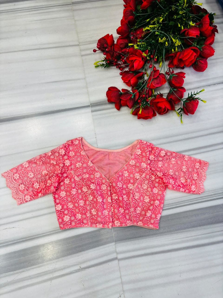 Magnificent Bloom Heritage Net Chikankari Blouse
