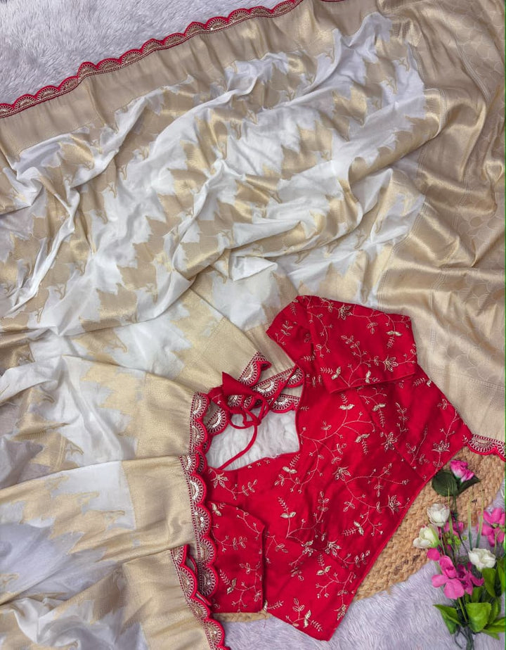 Ruhani Khaddi Georgette Designer Saree with Scallop Border