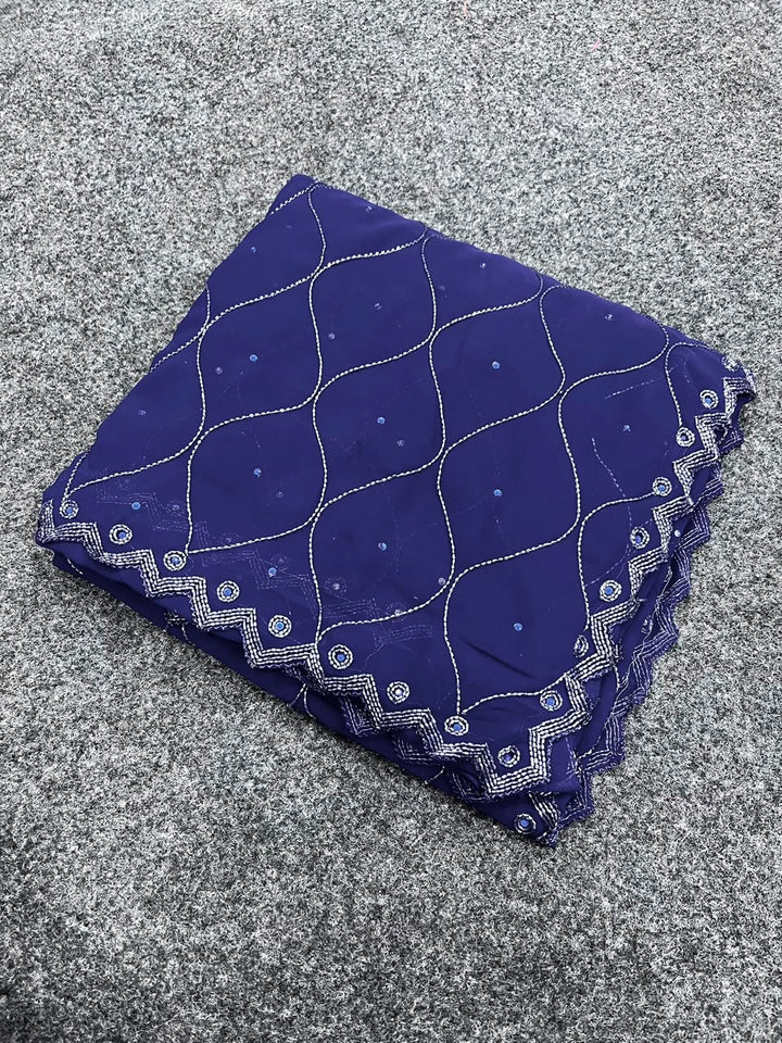 Neelambari Jaal Handwork Saree