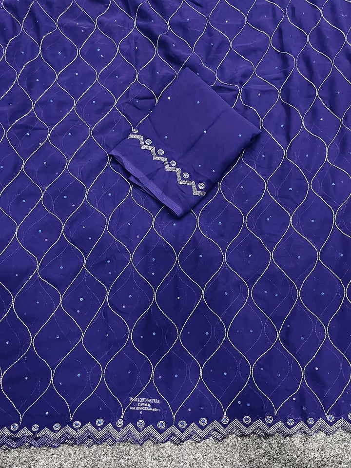 Neelambari Jaal Handwork Saree