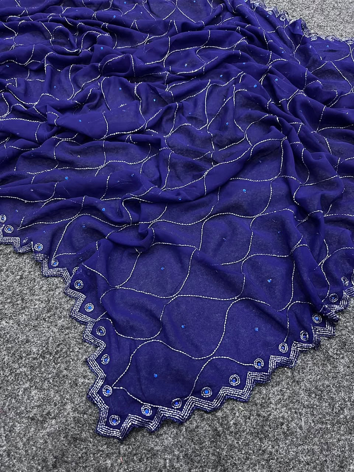 Neelambari Jaal Handwork Saree