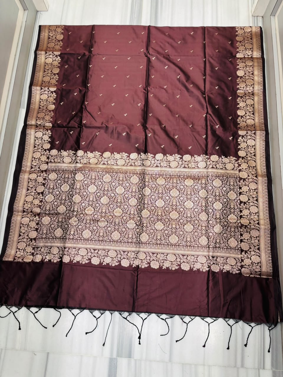 Flame of Passion - Muga Katan Silk Saree