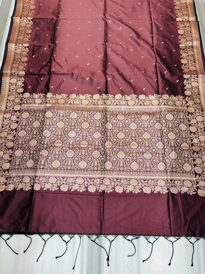 Flame of Passion - Muga Katan Silk Saree