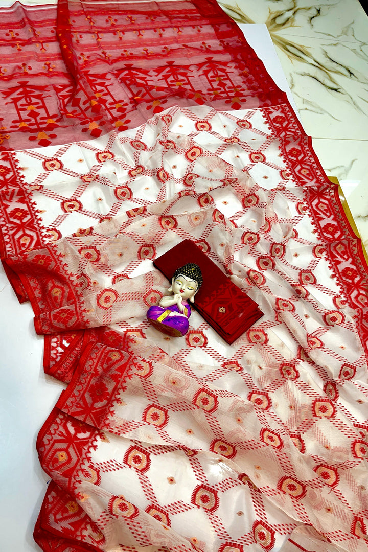 Pujar Shaj Bengal Jamdani Saree