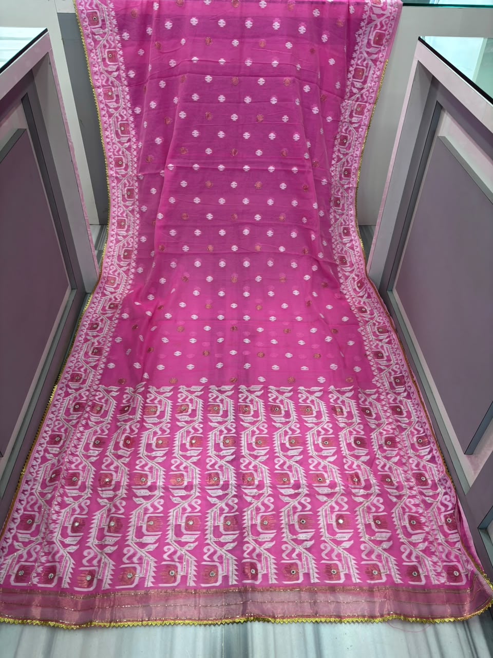 Sonar Alo  Katdana Jamdani Saree(Golapi)