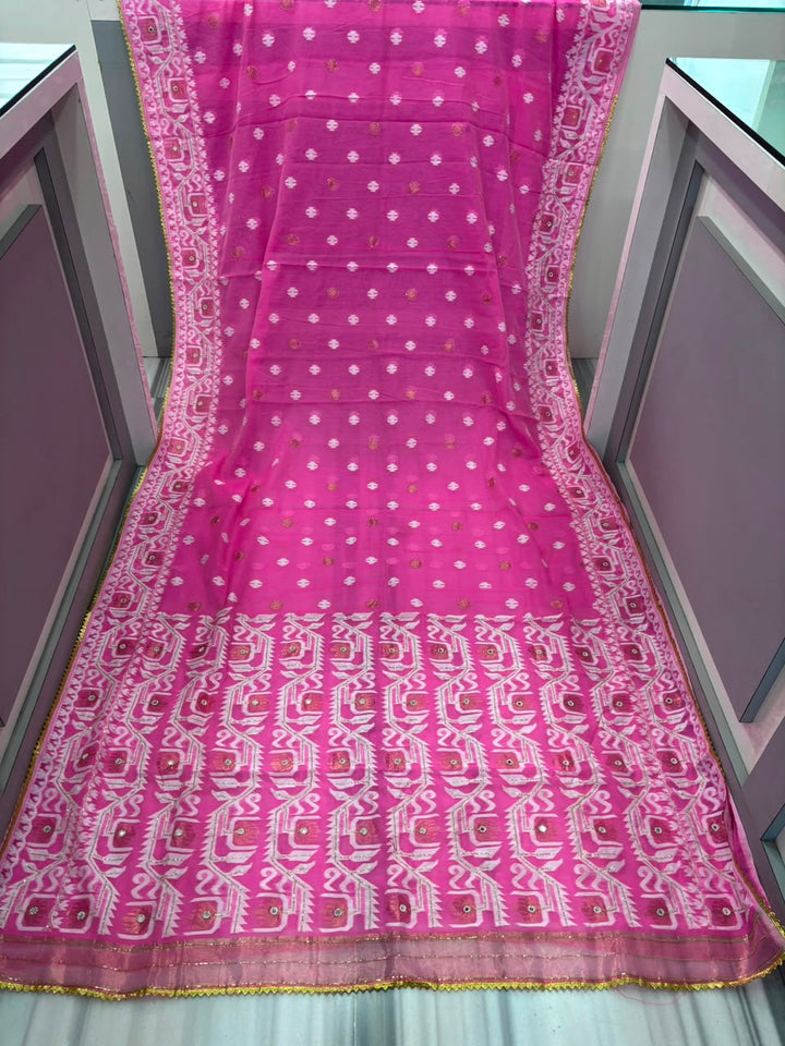 Sonar Alo  Katdana Jamdani Saree(Golapi)