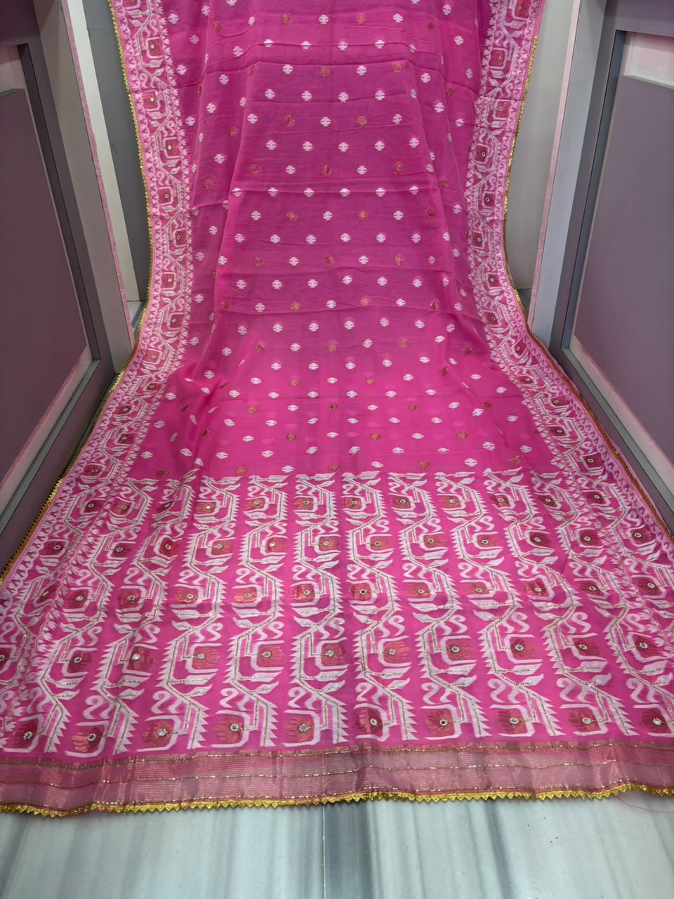 Sonar Alo  Katdana Jamdani Saree(Golapi)