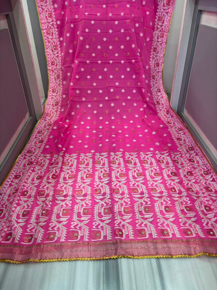 Sonar Alo  Katdana Jamdani Saree(Golapi)