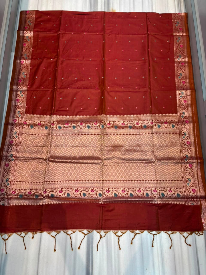 Crown of Desire - Muga Katan Silk Saree