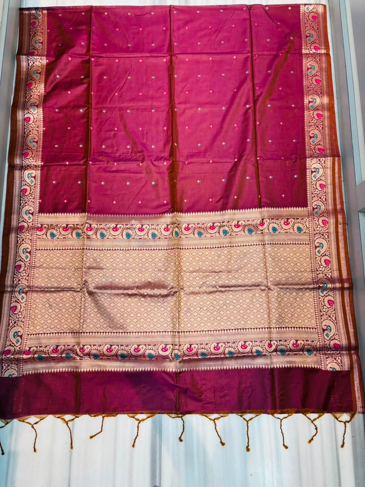 Crown of Desire - Muga Katan Silk Saree