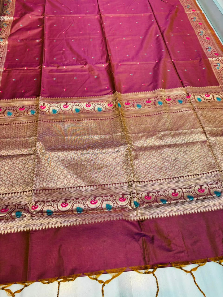 Crown of Desire - Muga Katan Silk Saree