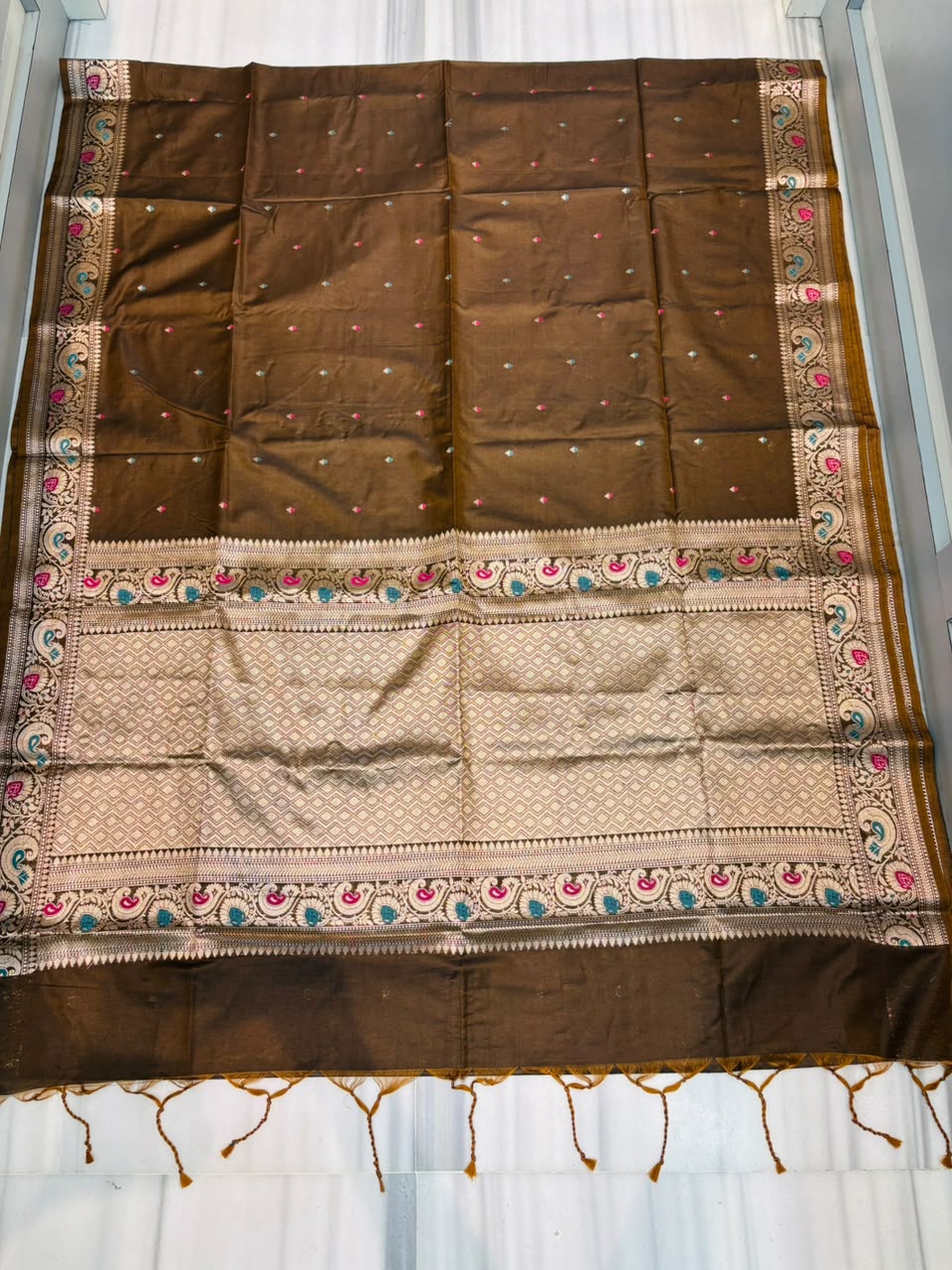 Crown of Desire - Muga Katan Silk Saree