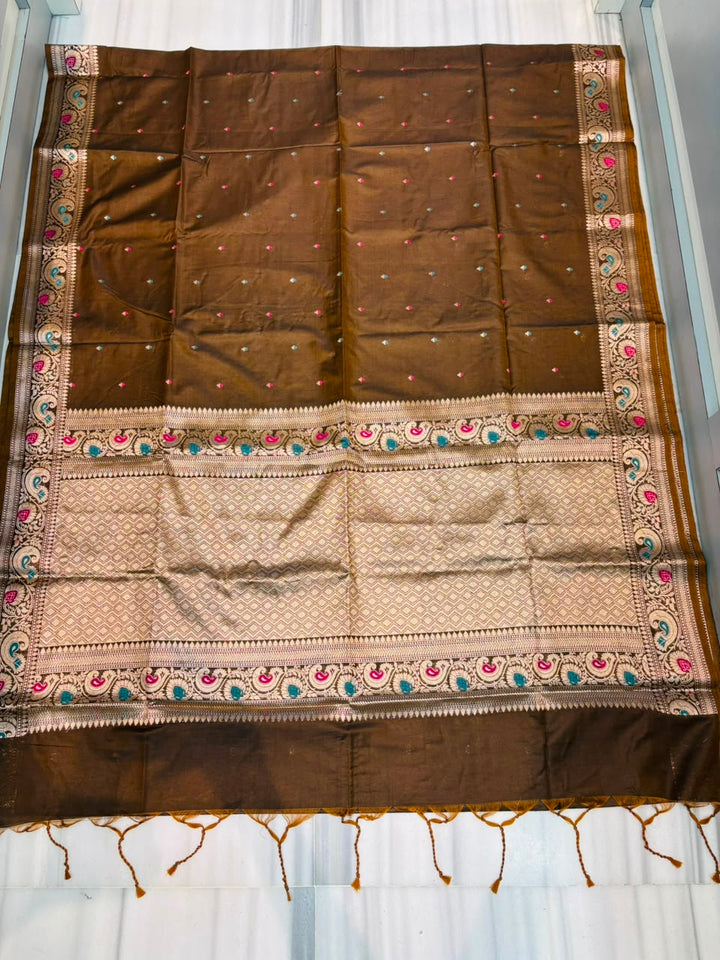 Crown of Desire - Muga Katan Silk Saree