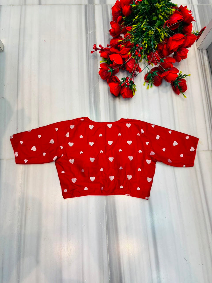 Secret Love Heart Embroidery Designer Blouse