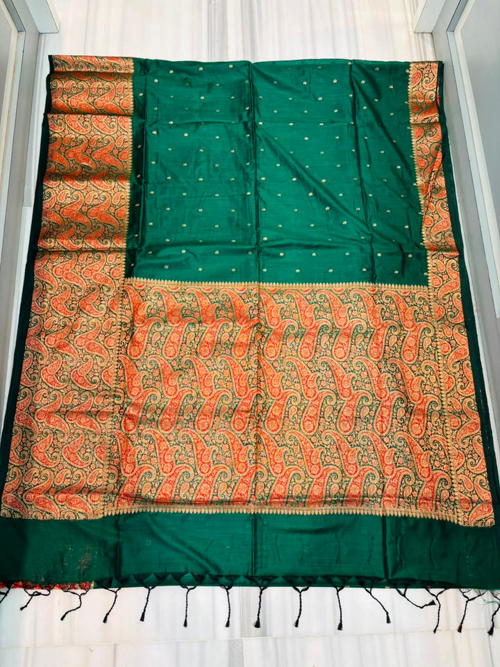 The Sovereign Scarlet Banarasi Semi Katan Silk Saree