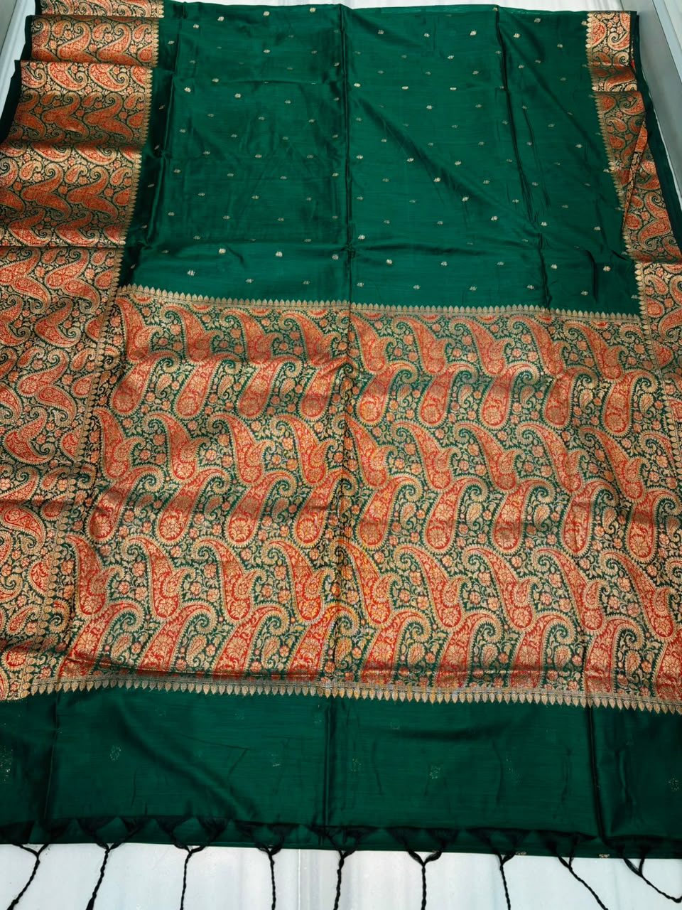 The Sovereign Scarlet Banarasi Semi Katan Silk Saree