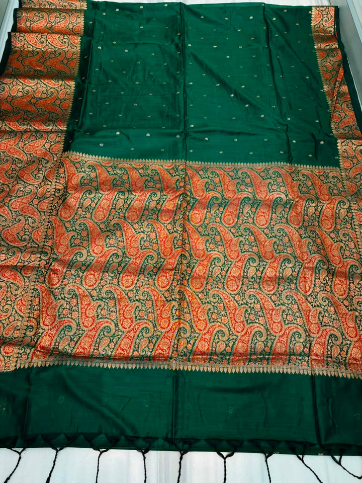 The Sovereign Scarlet Banarasi Semi Katan Silk Saree