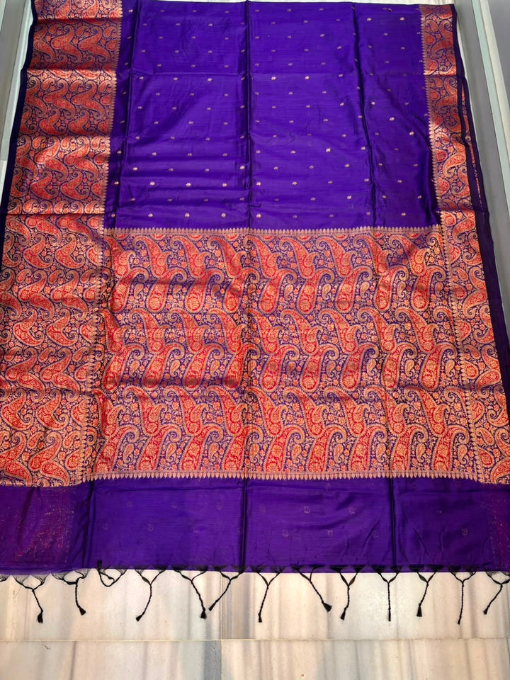 The Sovereign Scarlet Banarasi Semi Katan Silk Saree