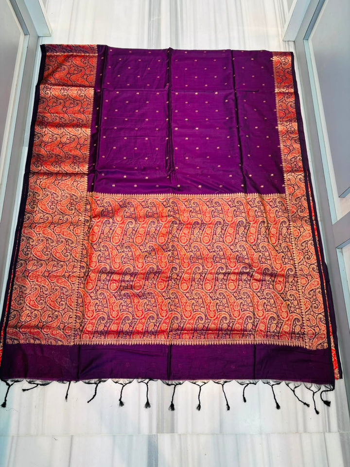 The Sovereign Scarlet Banarasi Semi Katan Silk Saree