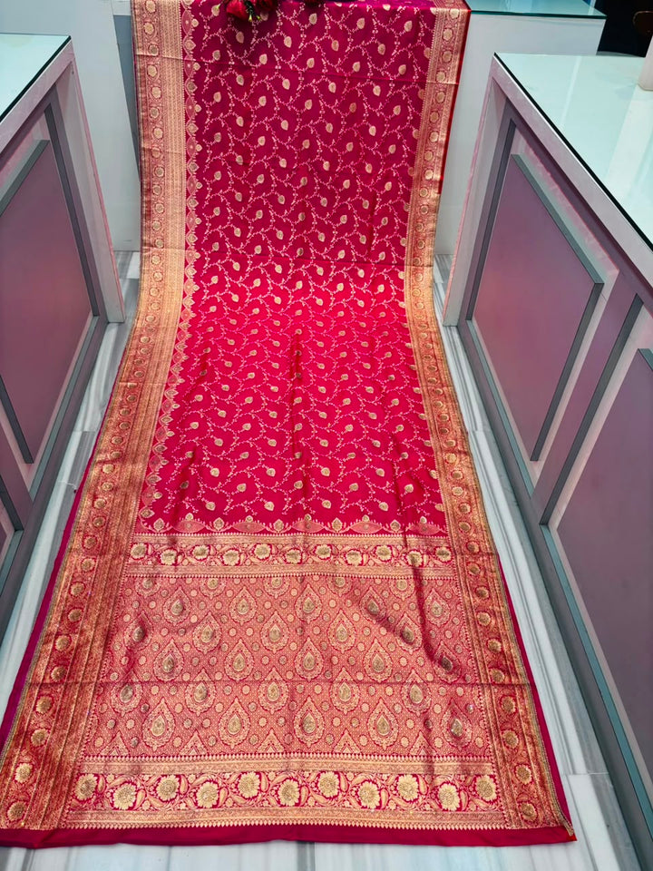 Impossible to Forget - Semi Katan Banarasi Saree with Stone Embelishment