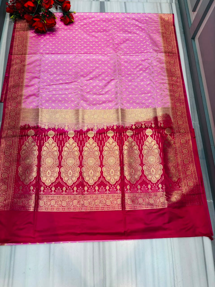 A Royal Duet - Semi Katan Banarasi Saree