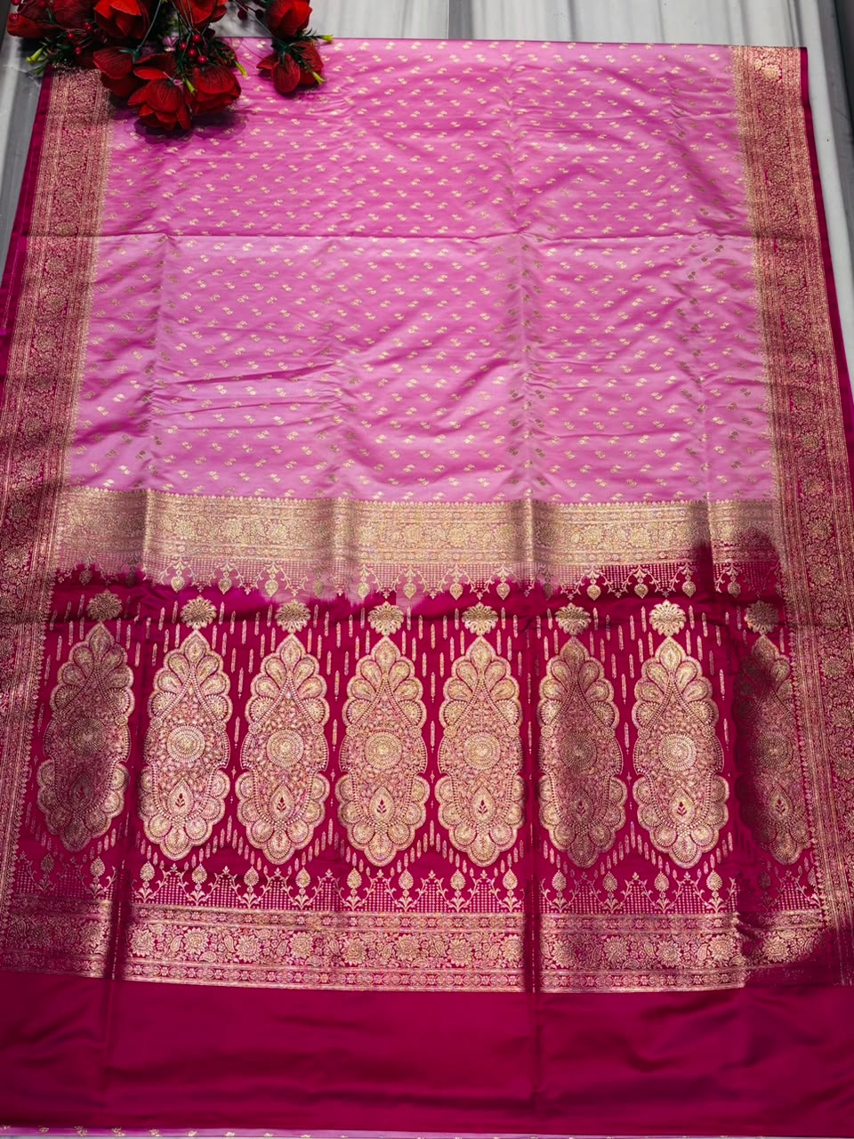 A Royal Duet - Semi Katan Banarasi Saree