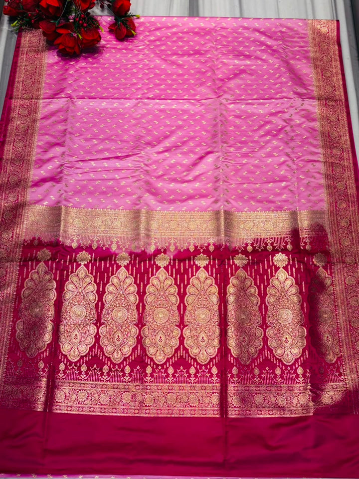A Royal Duet - Semi Katan Banarasi Saree