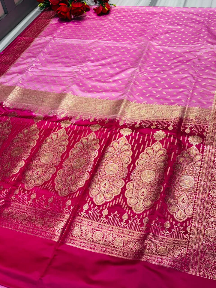 A Royal Duet - Semi Katan Banarasi Saree