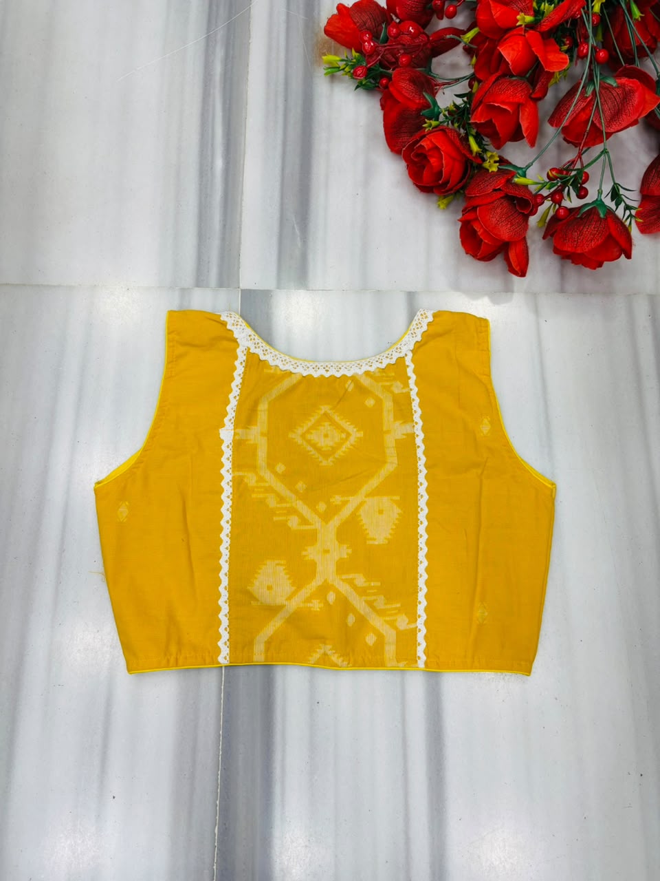 The Ancestral Muse Khadi Cotton Jamdani Woven Designer Blouse