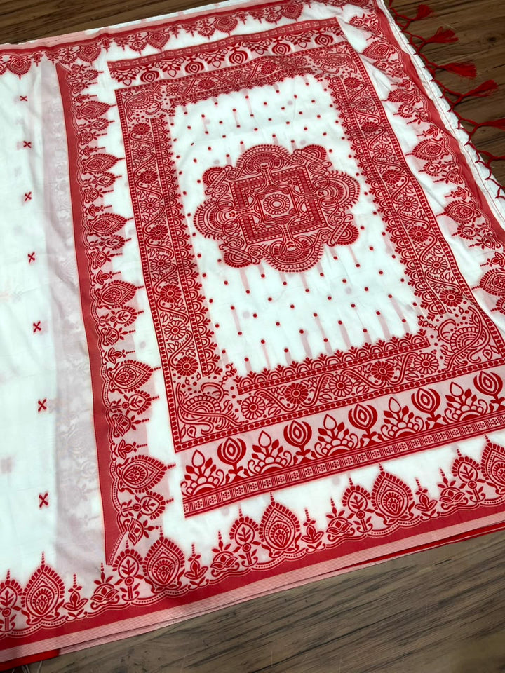 Raktim Rekha –&nbsp; Woven Soft Silk Saree