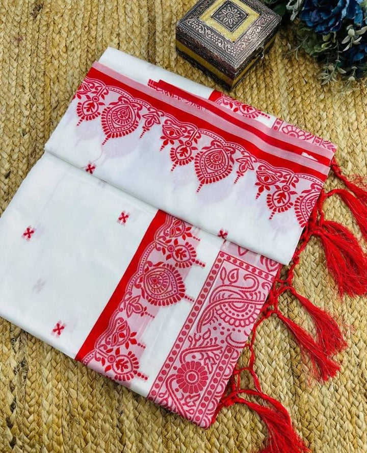 Raktim Rekha –&nbsp; Woven Soft Silk Saree