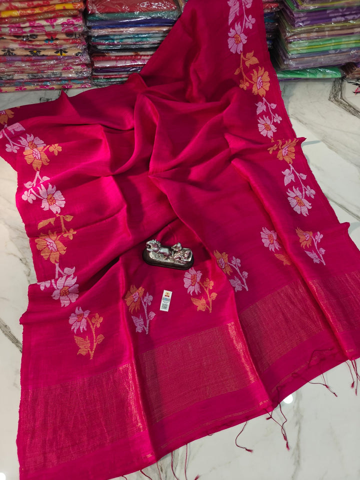 Agomoni Aabha – Soft Pure Matka Jamdani Saree
