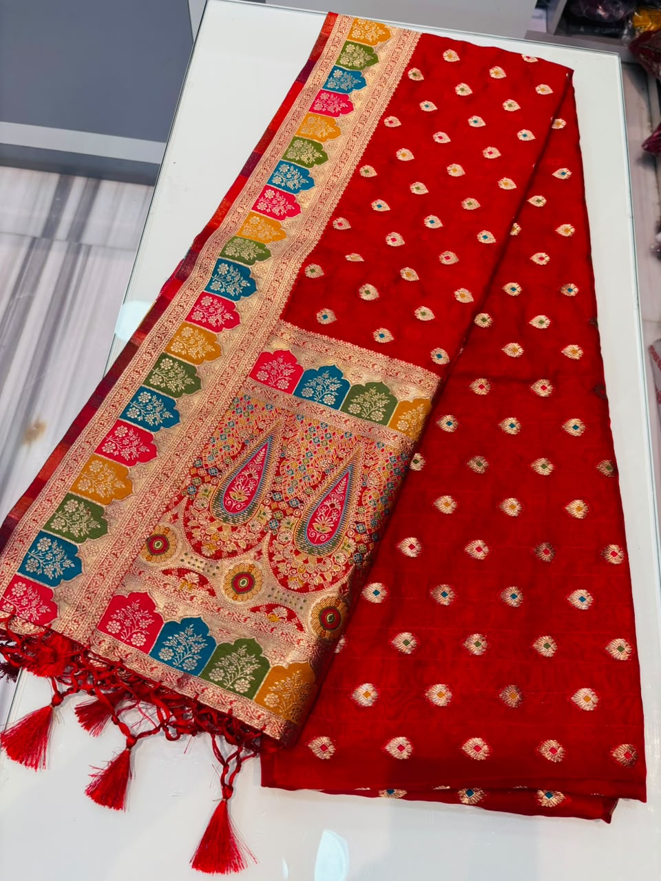 Heartbeat Before Forever-Organza Meenakari Designer Saree