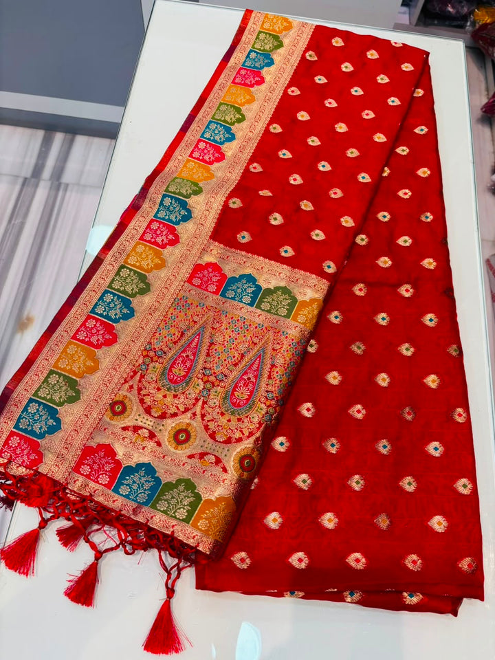 Heartbeat Before Forever-Organza Meenakari Designer Saree