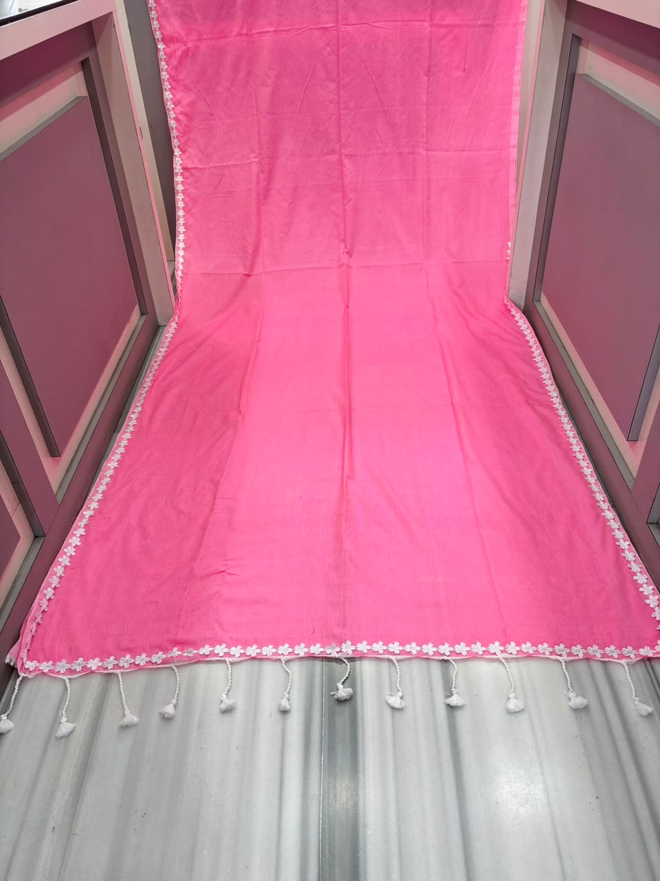 Meghanjali (মেঘাঞ্জলি)  Khadi Cotton Saree With Lace