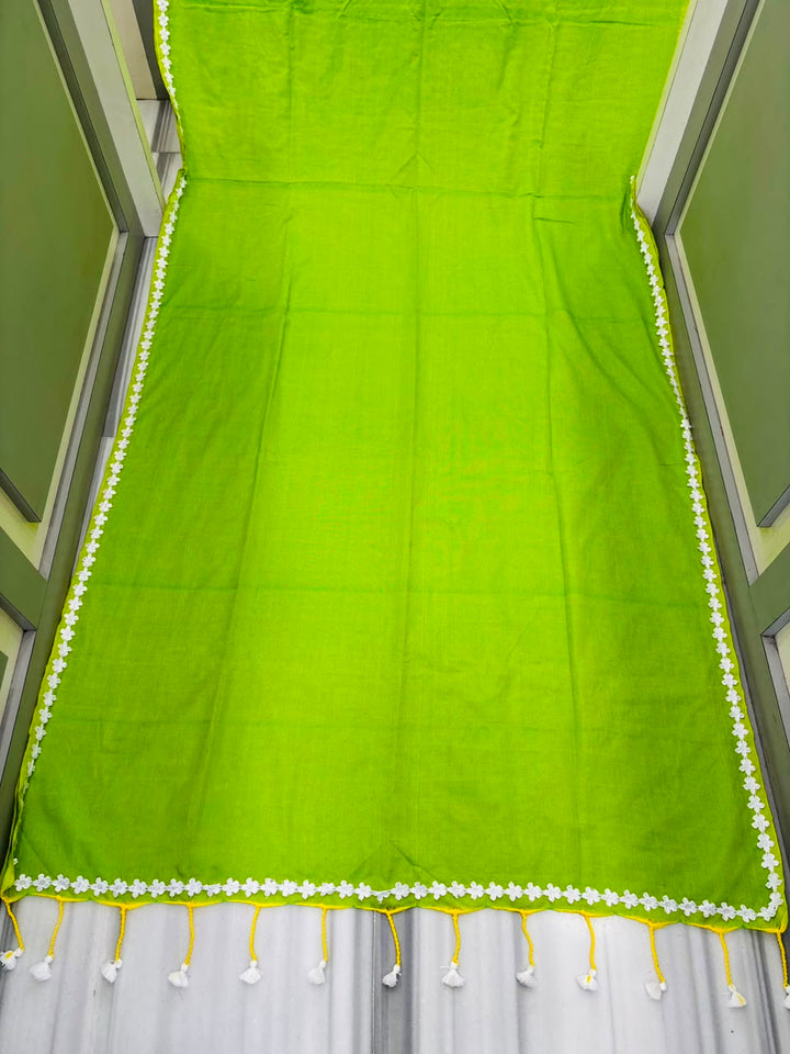Meghanjali (মেঘাঞ্জলি)  Khadi Cotton Saree With Lace