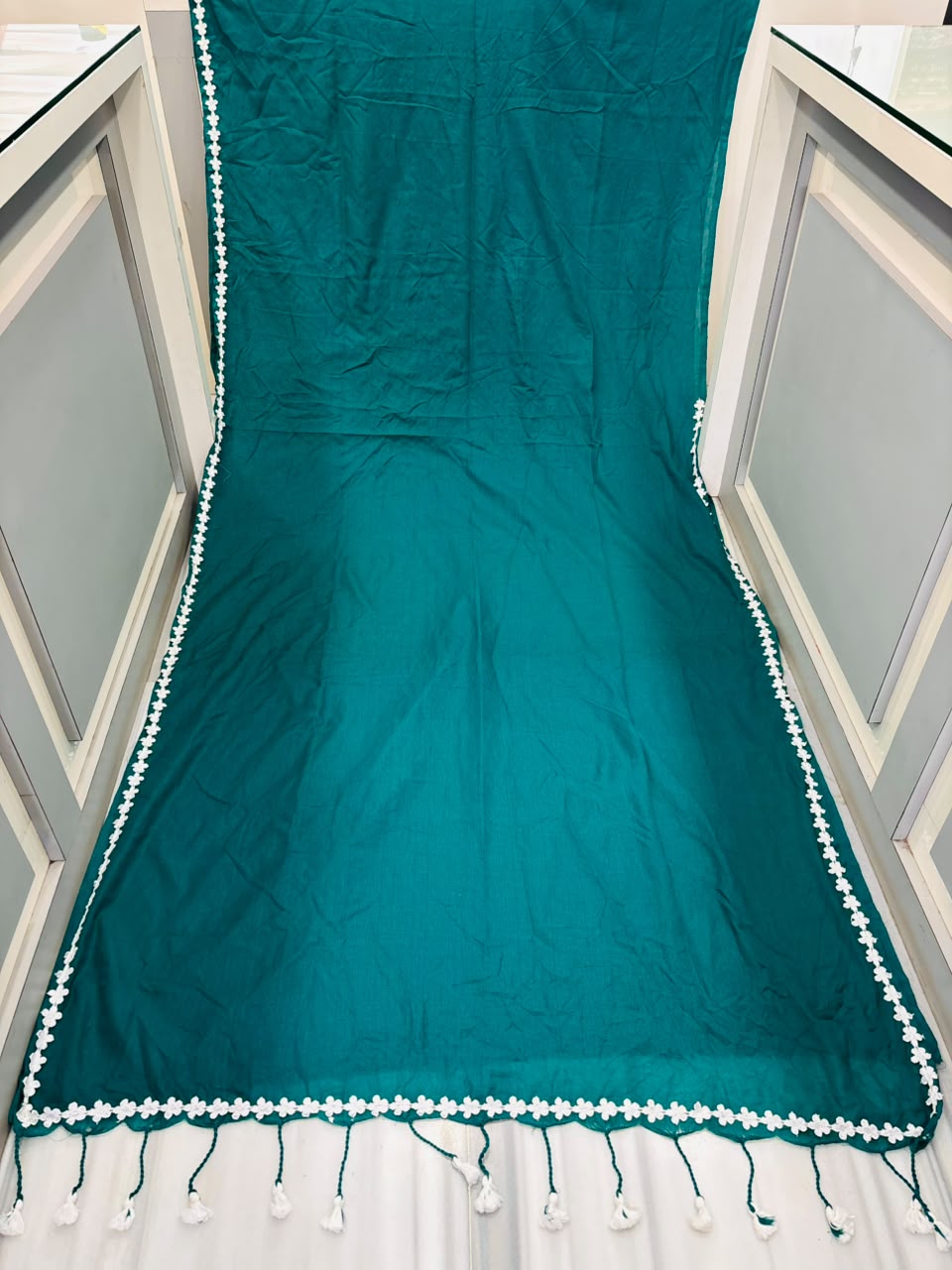 Meghanjali (মেঘাঞ্জলি)  Khadi Cotton Saree With Lace