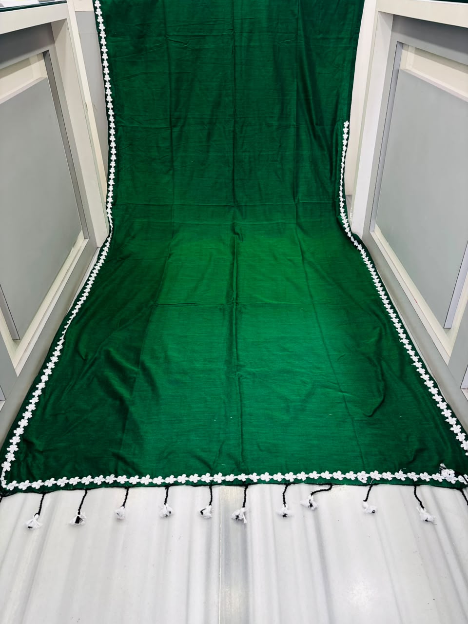 Meghanjali (মেঘাঞ্জলি)  Khadi Cotton Saree With Lace