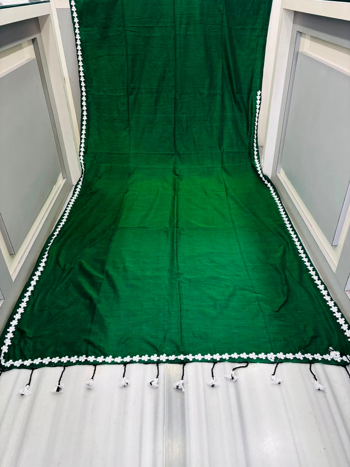 Meghanjali (মেঘাঞ্জলি)  Khadi Cotton Saree With Lace