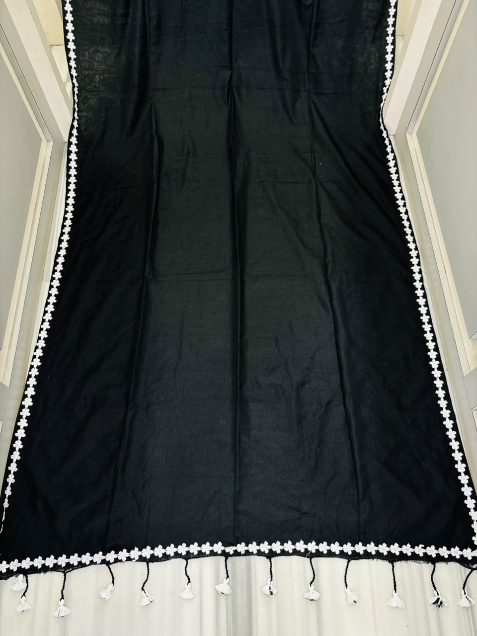 Meghanjali (মেঘাঞ্জলি)  Khadi Cotton Saree With Lace