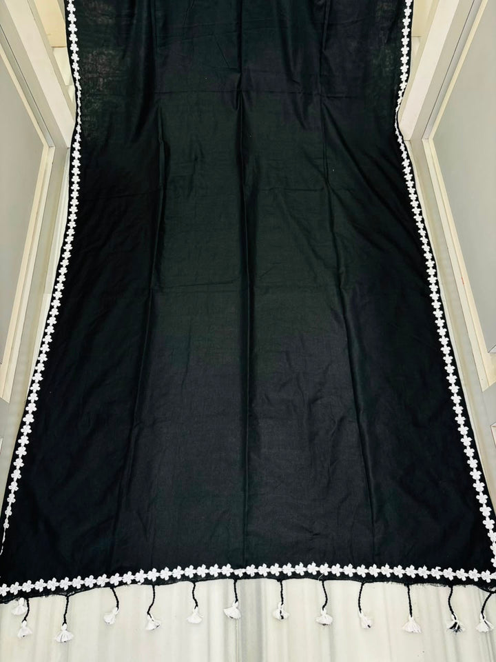 Meghanjali (মেঘাঞ্জলি)  Khadi Cotton Saree With Lace